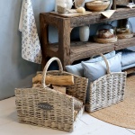 FRANCUSKI ZESTAW KOSZY Z UCHWYTAMI W STYLU Vintage Rustic 2 SZT. Chic Antique