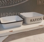 PROWANSALSKA MYDELNICZKA EMALIOWANA Savon Vintage White AnticLine