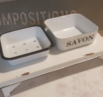 PROWANSALSKA MYDELNICZKA EMALIOWANA Savon Vintage White AnticLine