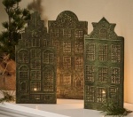 ŚWIECZNIKI NA ŚWIECĘ Z FASADĄ DOMU ZESTAW 3 SZT.Rustic Styl Ib Laursen