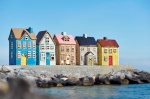 DOMEK CERAMICZNY NA TEALIGHT Nyhavn Yellow Żółte Drzwi Ib Laursen