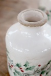 PROWANSALSKA CERAMICZNA BUTELKA Wazon Ostrokrzew Chic Antique