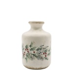 PROWANSALSKA CERAMICZNA BUTELKA Wazon Ostrokrzew Chic Antique