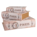 VINTAGE PUDEŁKA KSIĄŻKI OZDOBNE Romantic Paris Clayre & Eef