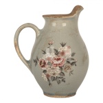 PROWANSALSKI DZBANEK CERAMICZNY Grey Flowers Roses Rustic Clayre & Eef