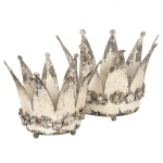 DEKORACYJNA TACA KORONA NA ŚWIECE Brocante White 2SZT Clayre & Eef