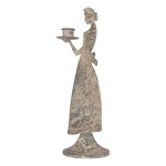 FRANCUSKI ŚWIECZNIK METALOWY KOBIETA Grey Brocante Styl Clayre & Eef