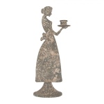 FRANCUSKI ŚWIECZNIK METALOWY KOBIETA Grey Brocante Styl Clayre & Eef