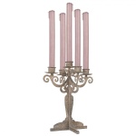 FRANCUSKI ŚWIECZNIK METALOWY NA 5 ŚWIEC Grey Brocante L Styl Clayre & Eef