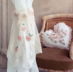 PROWANSALSKI UPINACZ DO ZASŁON ROSE 2 W STYLU RETRO Blanc MariClo' 