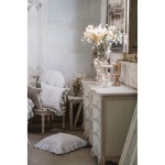 PODUSZKA Z FALBANĄ I HAFTEM DENTELLE Grey Blanc MariClo'