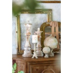 OZDOBNY ŚWIECZNIK FRANCUSKI ANTIQUA DOMUS Rustic Styl Blanc MariClo'