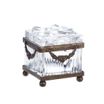 FRANCUSKI ANTYCZNY POJEMNIK NA BIŻUTERIĘ KWADRATOWY ARTEMISIA Rustic Styl Blanc MariClo'