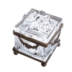 FRANCUSKI ANTYCZNY POJEMNIK NA BIŻUTERIĘ KWADRATOWY ARTEMISIA Rustic Styl Blanc MariClo'
