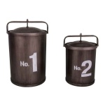 INDUSTRIALNY ZESTAW POJEMNIKÓW Z UCHWYTAMI Rustic Styl 2 SZT. Antic Line