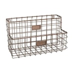 METALOWY KOSZYK ŚCIENNY INDUSTRIALNY 2 PRZEGRODY Vintage Antic Line