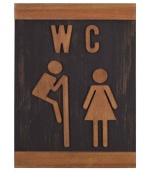 OZDOBNA TABLICZKA INFORMACYJNA WC 21 x 16 cm Vintage Styl Antic Line