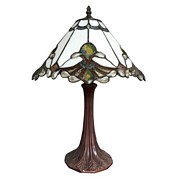 LAMPA NA BIURKO Tiffany White Brown 4 Clayre & Eef