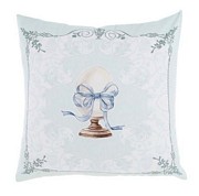 PODUSZKA CORELLI Blue Flower 2 Blanc MariClo'