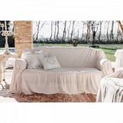 POKROWIEC SOFĘ Z FALBANĄ BEIGE Blanc MariClo'