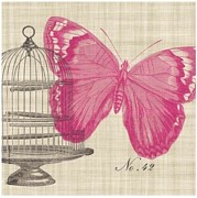 SERWETKI PAPIEROWE Pink Butterfly Cage