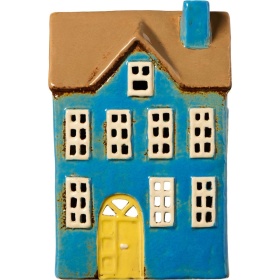 DOMEK CERAMICZNY NA TEALIGHT Nyhavn Yellow Żółte Drzwi Ib Laursen