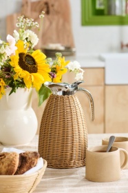 TERMOS BRĄZOWY Z Osłonką Polirattanową 1,5L Brown Styl Boho Ib Laursen