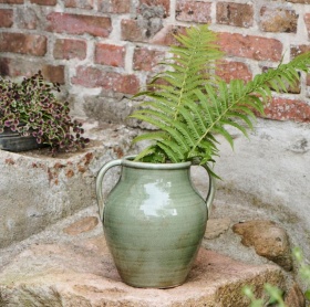 PROWANSALSKI WAZON Z UCHWYTAMI Vintage Green Rustic Style Ib Laursen