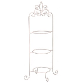 PROWANSALSKI STOJAK NA TALERZE Baroque White 1 Clayre & Eef