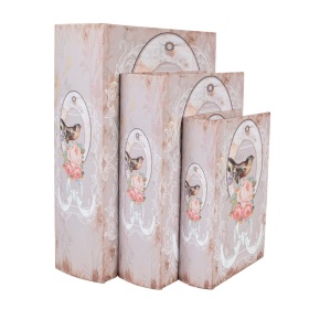 VINTAGE KSIĄŻKI OZDOBNE Romantic Bird Pink Clayre & Eef