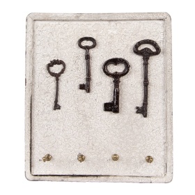 OZDOBNY WIESZAK NA KLUCZE Brocante Beige White Clayre & Eef