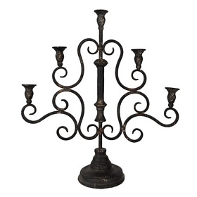 ŚWIECZNIK Baroque Black 2 Clayre & Eef