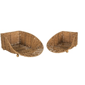 SKANDYNAWSKI ZESTAW KOSZY RATTANOWYCH W STYLU Boho 2 SZT.Antic Line