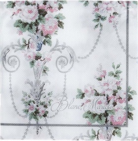DEKORACYJNE SERWETKI PAPIEROWE VINTAGE Flowers Blanc MariClo'