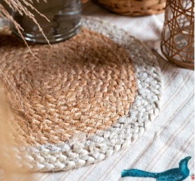 DEKORACYJNE PODKŁADKI JUTOWE 6 szt. INTRECCI Boho Blanc MariClo'