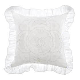 PODUSZKA HAFTOWANA Z FABANĄ DENTELLE White Blanc MariClo'