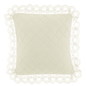 PODUSZKA Z KORONKOWYMI FALBANKAMI PIZZO COLLECTION NATURALE Blanc MariClo'  