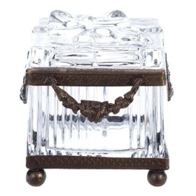 FRANCUSKI ANTYCZNY POJEMNIK NA BIŻUTERIĘ KWADRATOWY ARTEMISIA Rustic Styl Blanc MariClo'