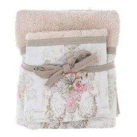 ZESTAW RĘCZNIKÓW ANTIQUE COCO 2 SZT. Beżowy Rustic Styl Blanc MariClo'