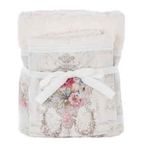 ZESTAW RĘCZNIKÓW ANTIQUE COCO 2 SZT. Biały Rustic Styl Blanc MariClo'