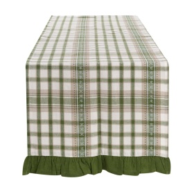 OZDOBNY BIEŻNIK Z FALBANĄ FORESTA NOBILE Rustic Style Blanc MariClo'
