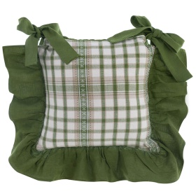 PODUSZKA NA KRZESŁO Z FALBANĄ FORESTA NOBILE Rustic Style Blanc MariClo'