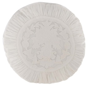 PROWANSALSKA OKRĄGŁA PODUSZKA Z HAFTEM SOFFIO COLLECTION 1 Blanc MariClo'