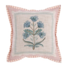 PODUSZKA Z APLIKACJAMI SIGNORINA Blue Flower Pink Blanc MariClo'