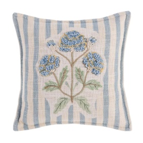 MAŁA PODUSZKA Z APLIKACJAMI SIGNORINA Blue Flower Blanc MariClo'