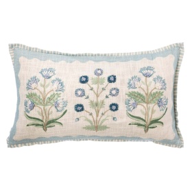 PODUSZKA Z APLIKACJAMI SIGNORINA Blue Flower 3 Blanc MariClo'