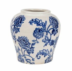 PROWANSALSKI WAZON Fiore Blue Pękaty Kwiaty Belldeco