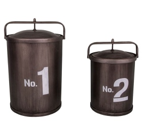 INDUSTRIALNY ZESTAW POJEMNIKÓW Z UCHWYTAMI Rustic Styl 2 SZT. Antic Line
