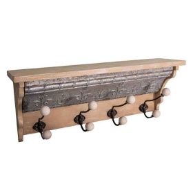 PROWANSALSKA PÓŁKA ŚCIENNA Z WIESZAKAMI Vintage Styl Antic Line