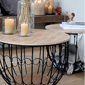 STOLIKI KAWOWE KOSZE PROWANSALSKIE Chic Antique 2 SZT.B